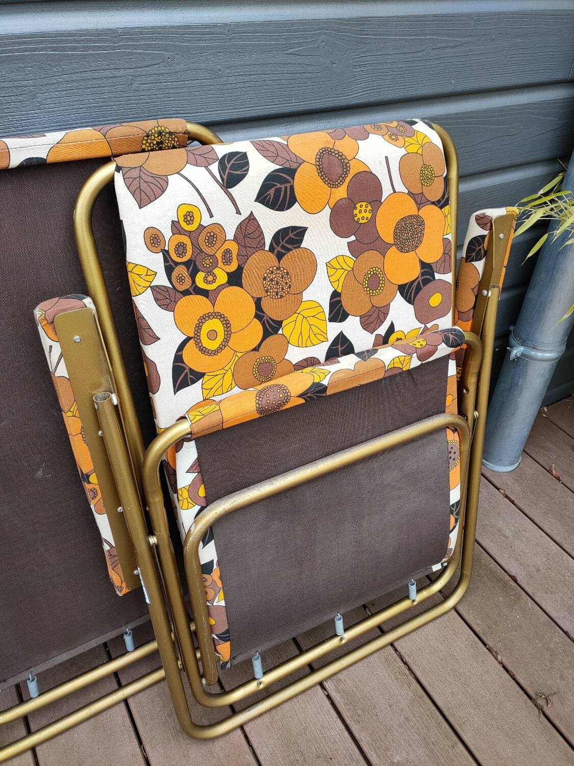 Paire de chaises de camping pliantes Lafuma vintage
