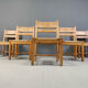 Ensemble de 5 chaises en bois de pin par GM Mobler, années 1960.