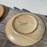 5 assiettes en dessert en grès beige