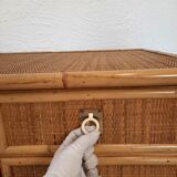 Pair of wicker and bamboo desks, Dal Vera, vintage