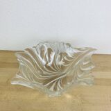 Vintage glass leaf salad bowl or fruit bowl