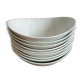 Suite of 9 flared bowls Les Salins Model Caribbean 50's