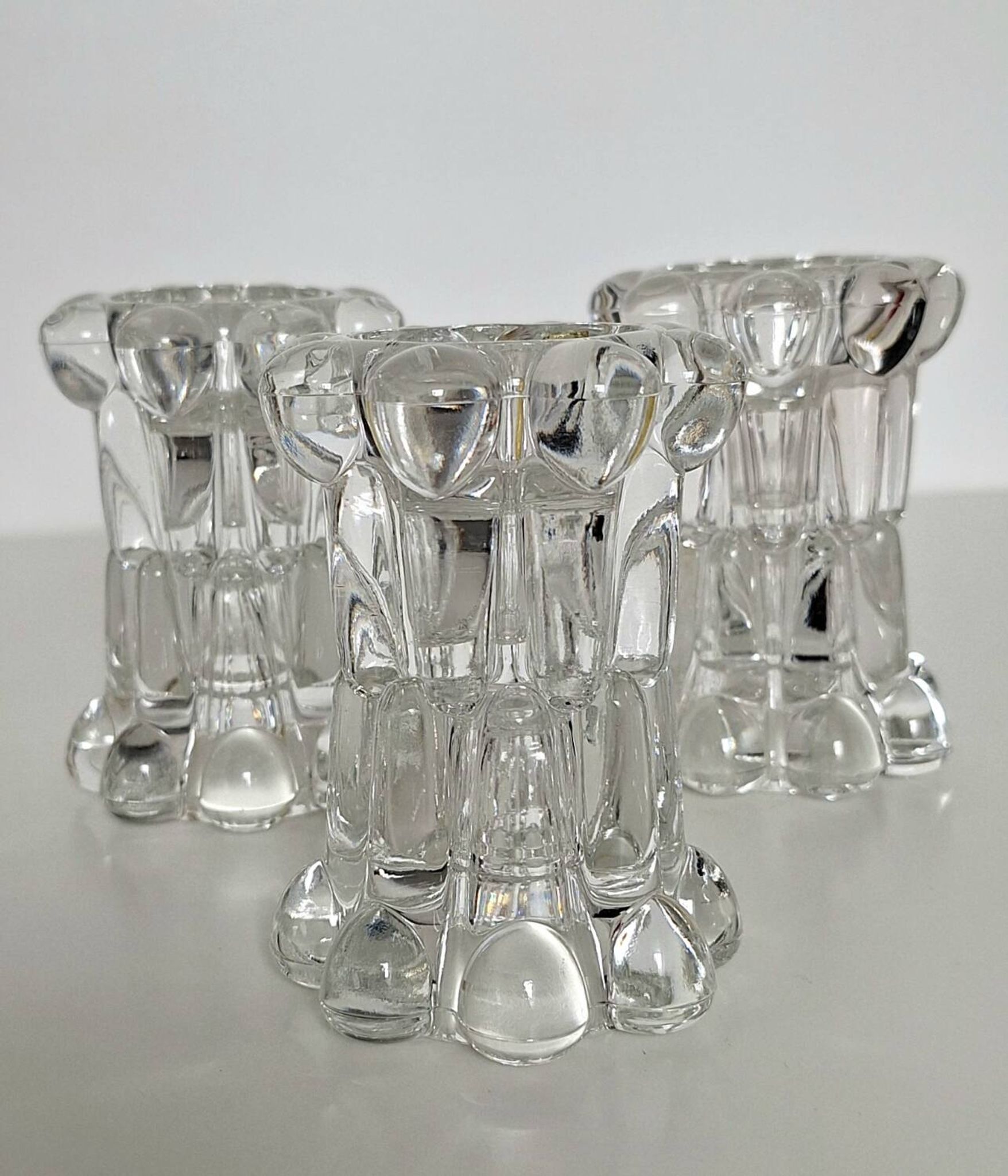 Vintage glass candle holders