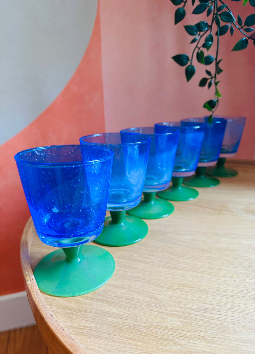 6 verres bullé Villeroy & Boch Serra Blue