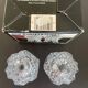 2 Violette Cristal d’Arques vases Height 8 cm and their original box