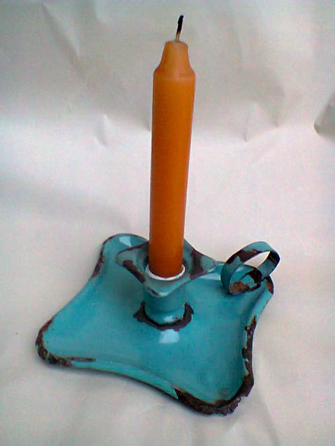 Candlestick enamelled "cellar rat"
