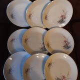 Set of 9 Digoin Sarreguemines dinner plates