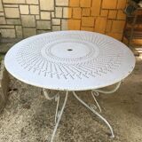 Old wrought iron garden table