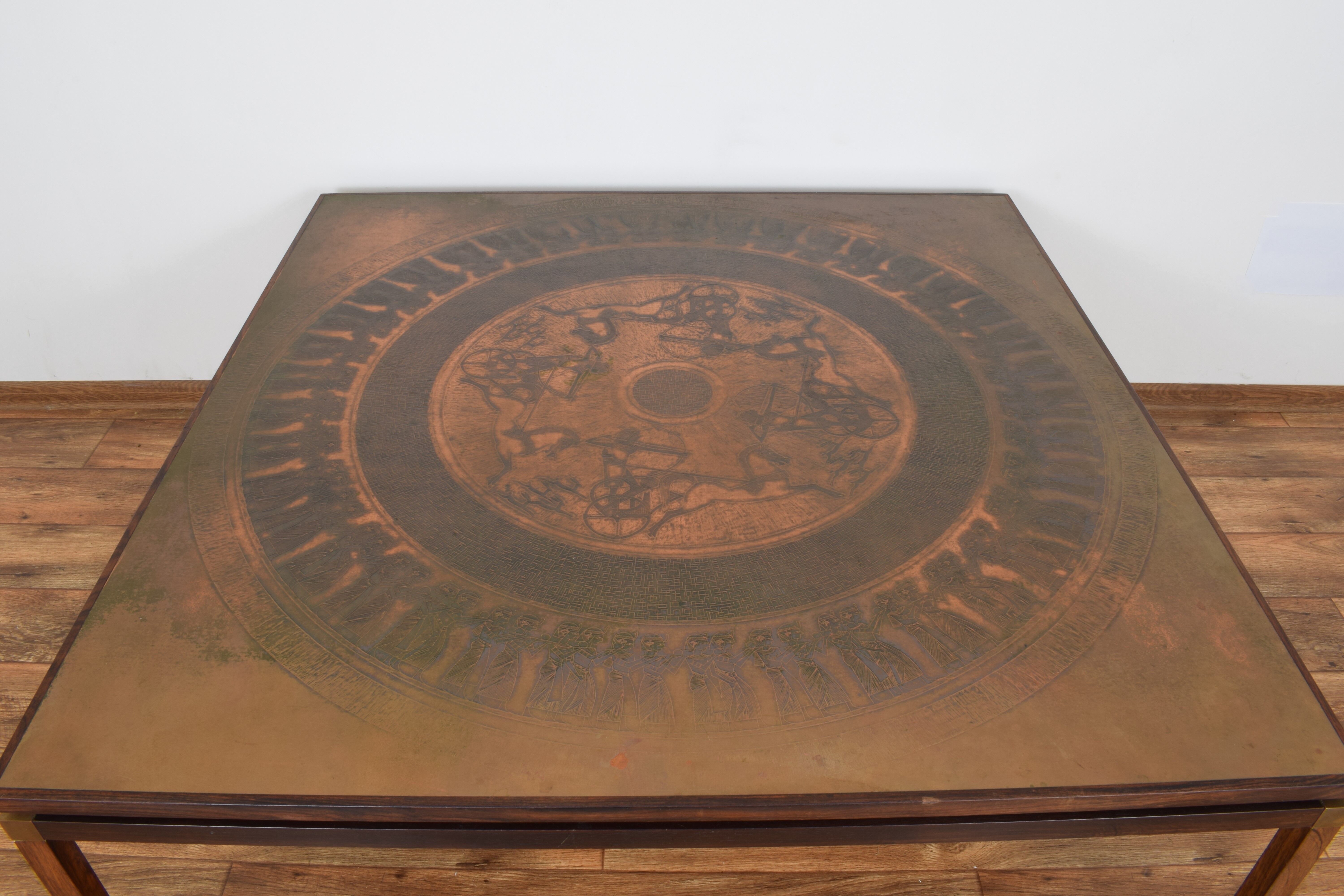 Coffee table with egyptian decoration, 1970