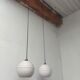 Paire de suspension en opaline