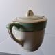 Old mint green sugar bowl from Moulin des Loups, model "Gondé", in good condition.