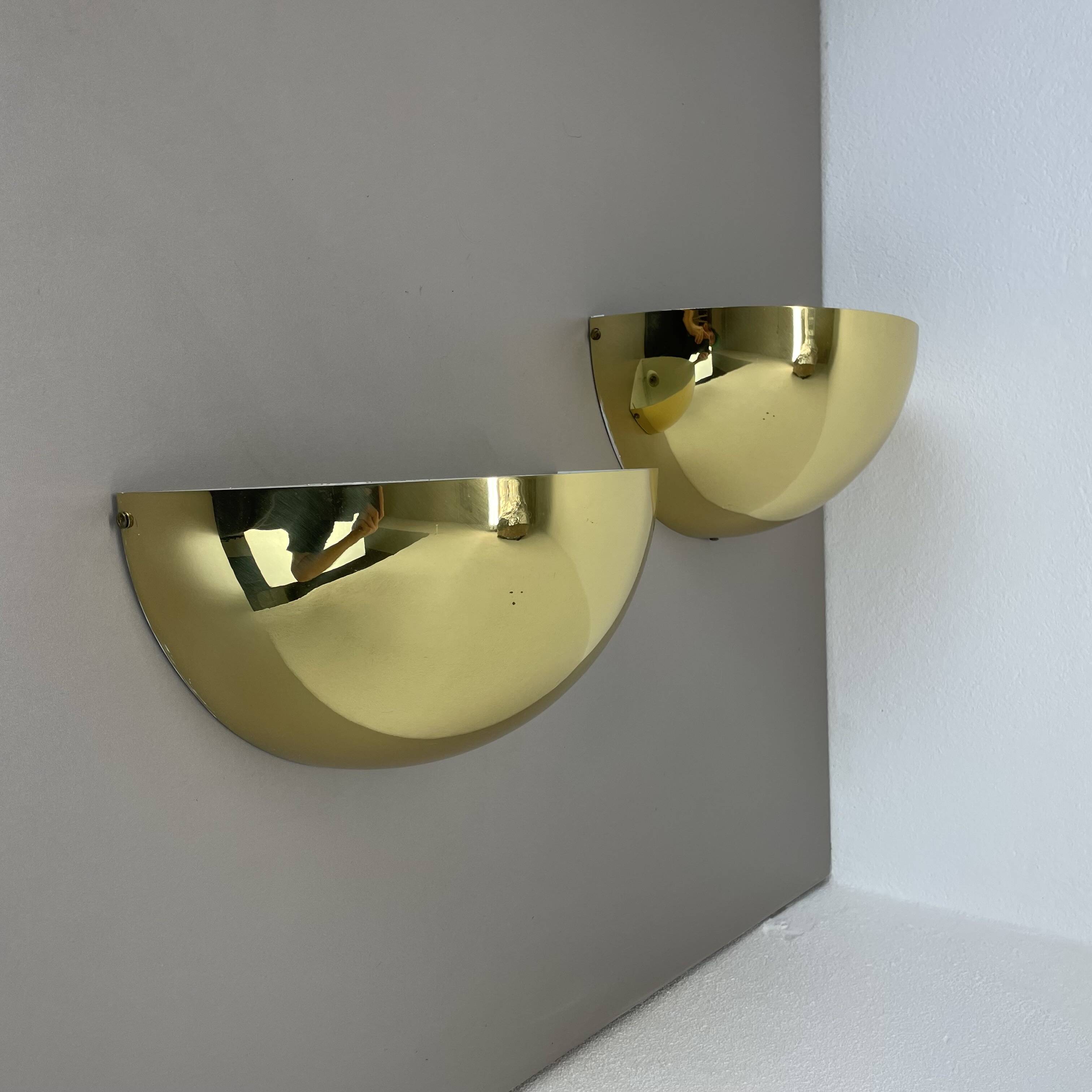 Set of 2 Brass Sciolari Style Wall Light Sconces Bankamp Leuchten, Germany, 1980