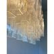 Luxury Italian Rectangular "Square ” Murano Glass Gold Chandelier by Simoen