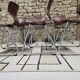 Set of 6 Flötotto pagwood stackable chairs 1960
