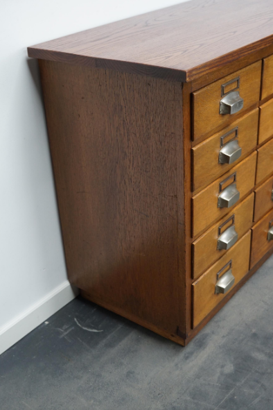 German apothecary's cabinet in oak mid-twentieth century