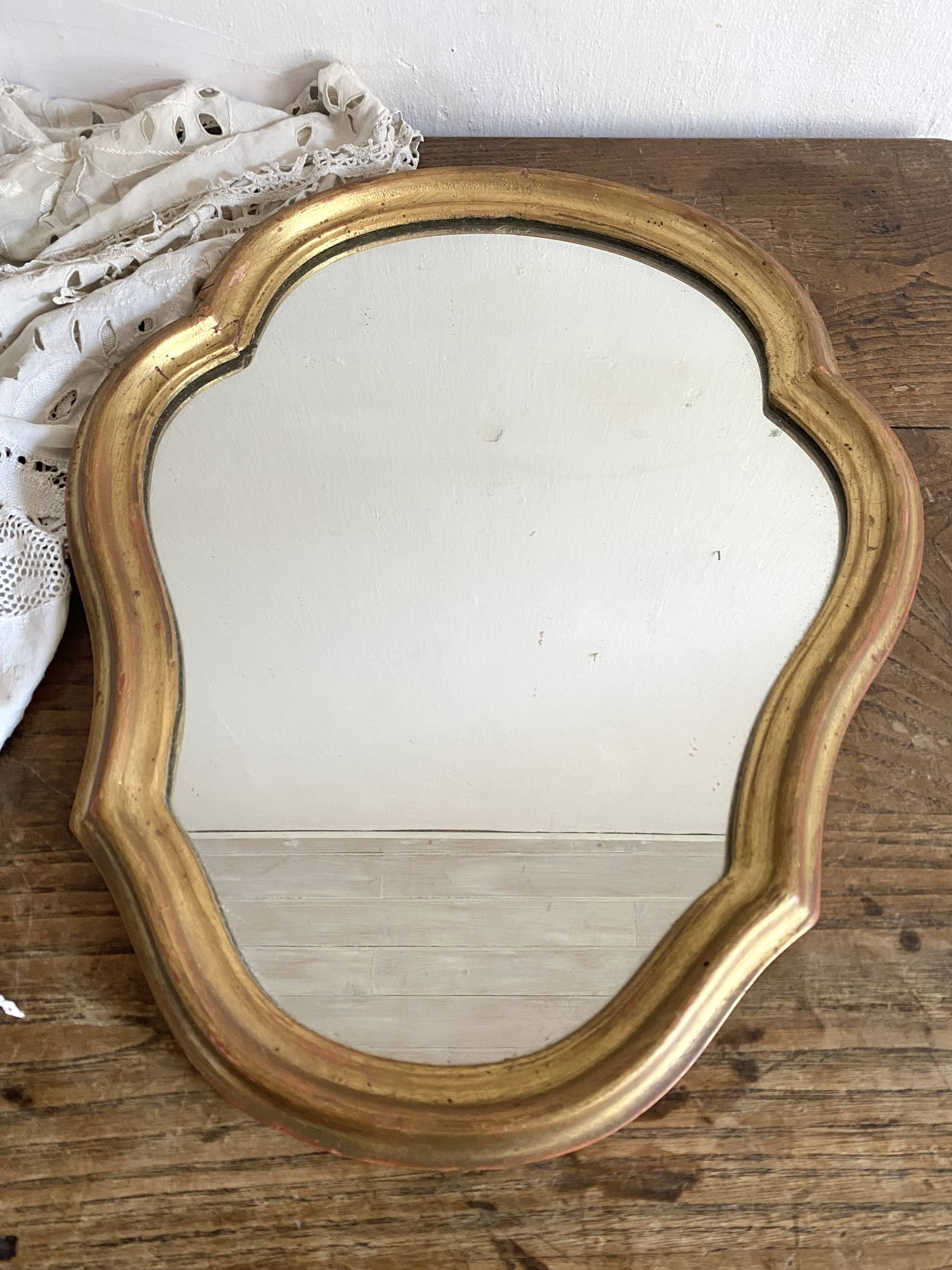 Miroir ancien doré 47 X 38 CM