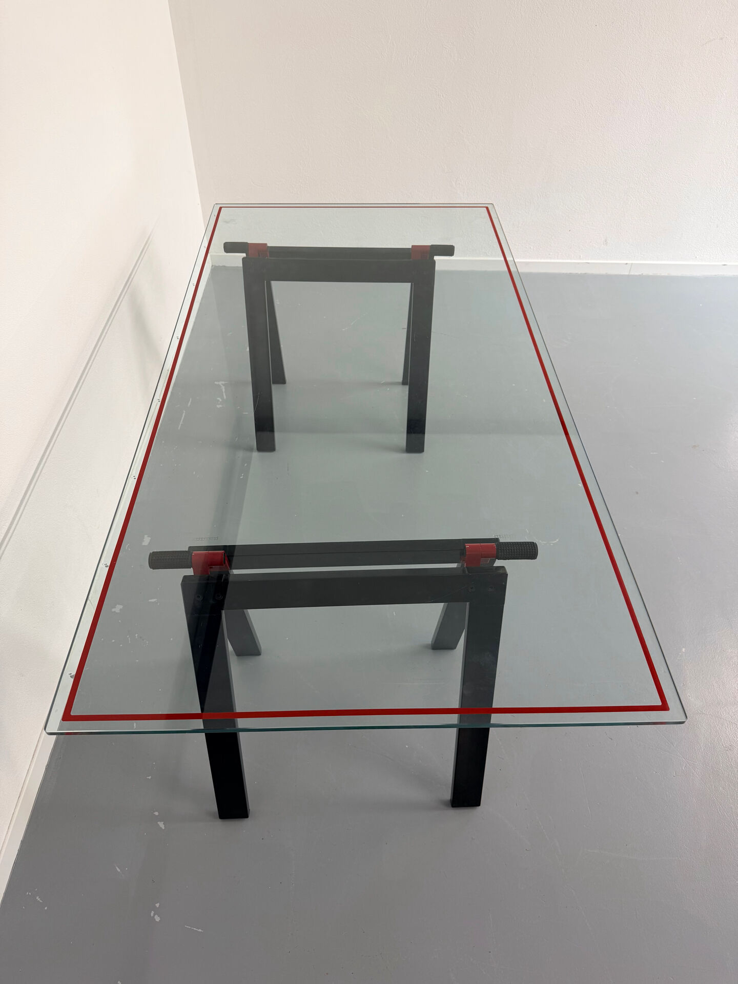 Table / Glass desk "Gaetano" design Gae Aulenti Zanotta 1970s