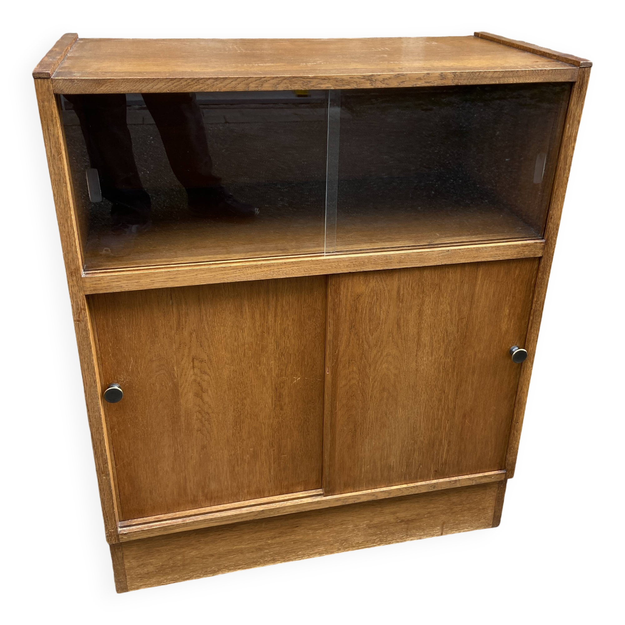 Oak Library 1960-70s French Design shop window industrial Art Deco