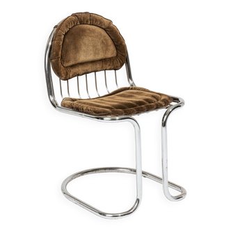 Chaise en velours Gastone Rinaldi, 1970s