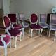 Set of 8 Louis XVI style chairs – Patinated wood and velvet