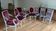 Set of 8 Louis XVI style chairs – Patinated wood and velvet