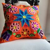 Orange Peruvian cushion cover