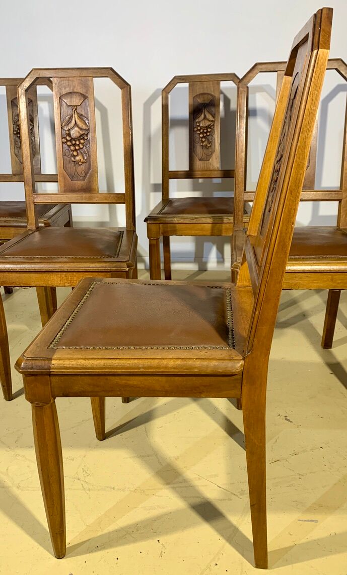 6 chaises époque Art Déco