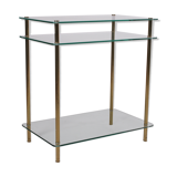 Hollywood Regency side table with gold-colored legs