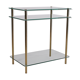 Hollywood Regency side table with gold-colored legs