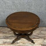 Table Lombarde époque Empire en acajou et filet de laiton vers 1820