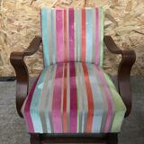 Ancien fauteuil bois accoudoirs courbés