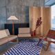 70s-style white checkerboard berber carpet in style 250 X 150