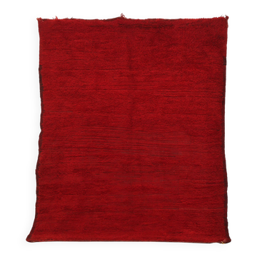 Tapis marocain vintage rouge 180 x 230 cm, tapis en laine berbère, tapis boho fait main