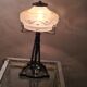 Lamp art deco and lampshade in opaque glass