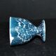 Vintage egg cup in iridescent blue metallic porcelain