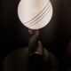 Vintage ceramic elephantlamp/table lamp with bol from the eighties