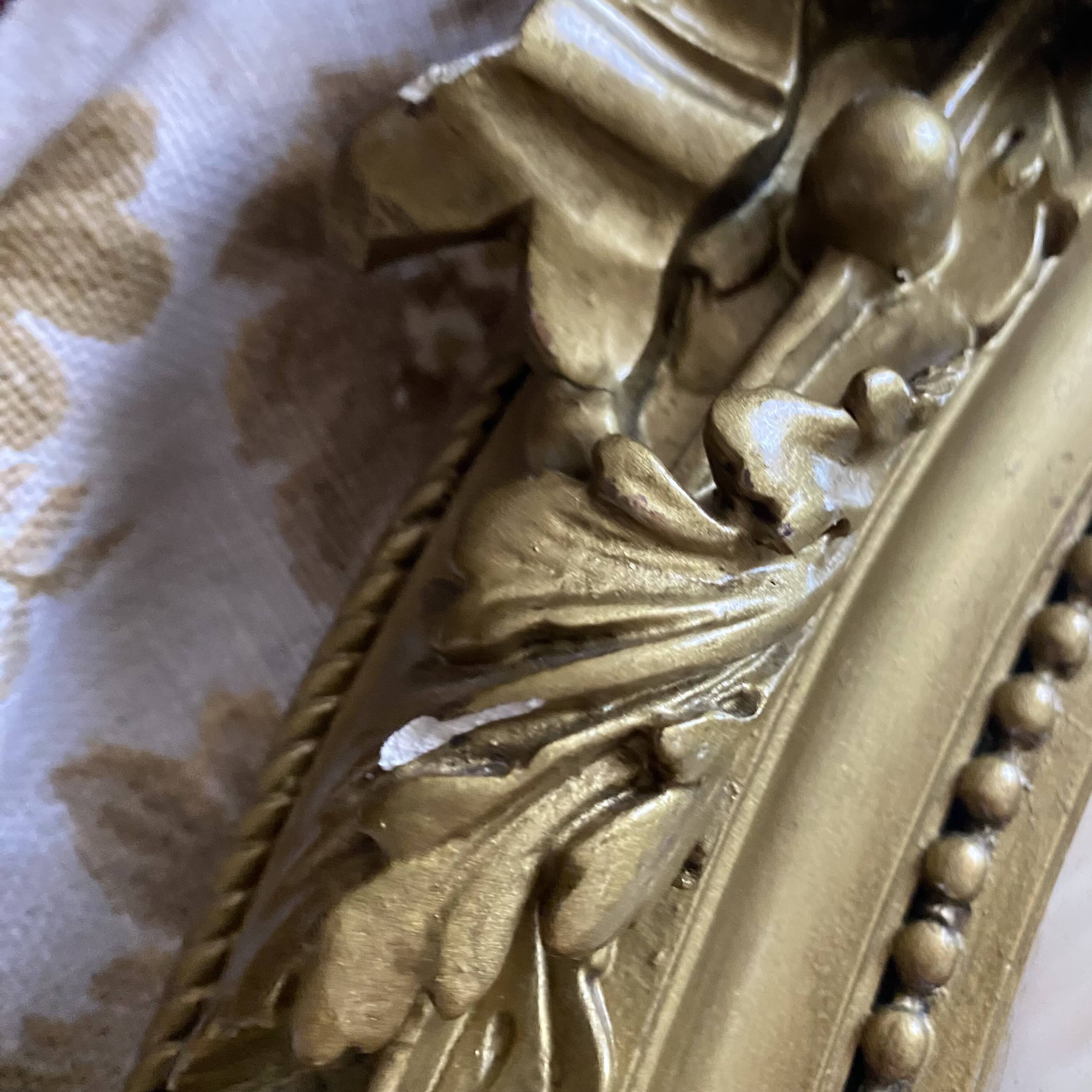Antique oval gilded mirror – Louis XVI style with ribbon bow