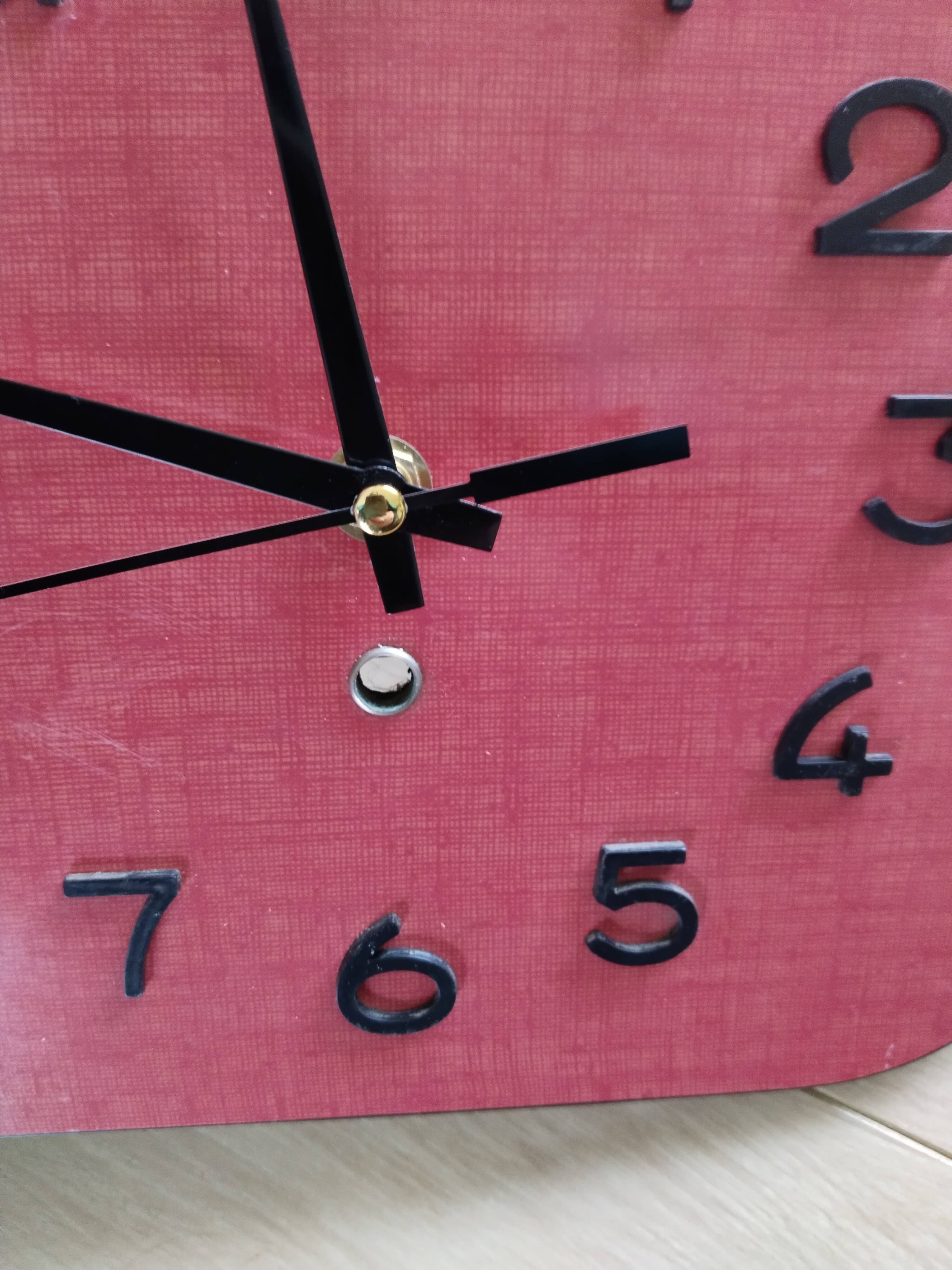 Pendulum in red and black formica, vintage, 1950s, functional