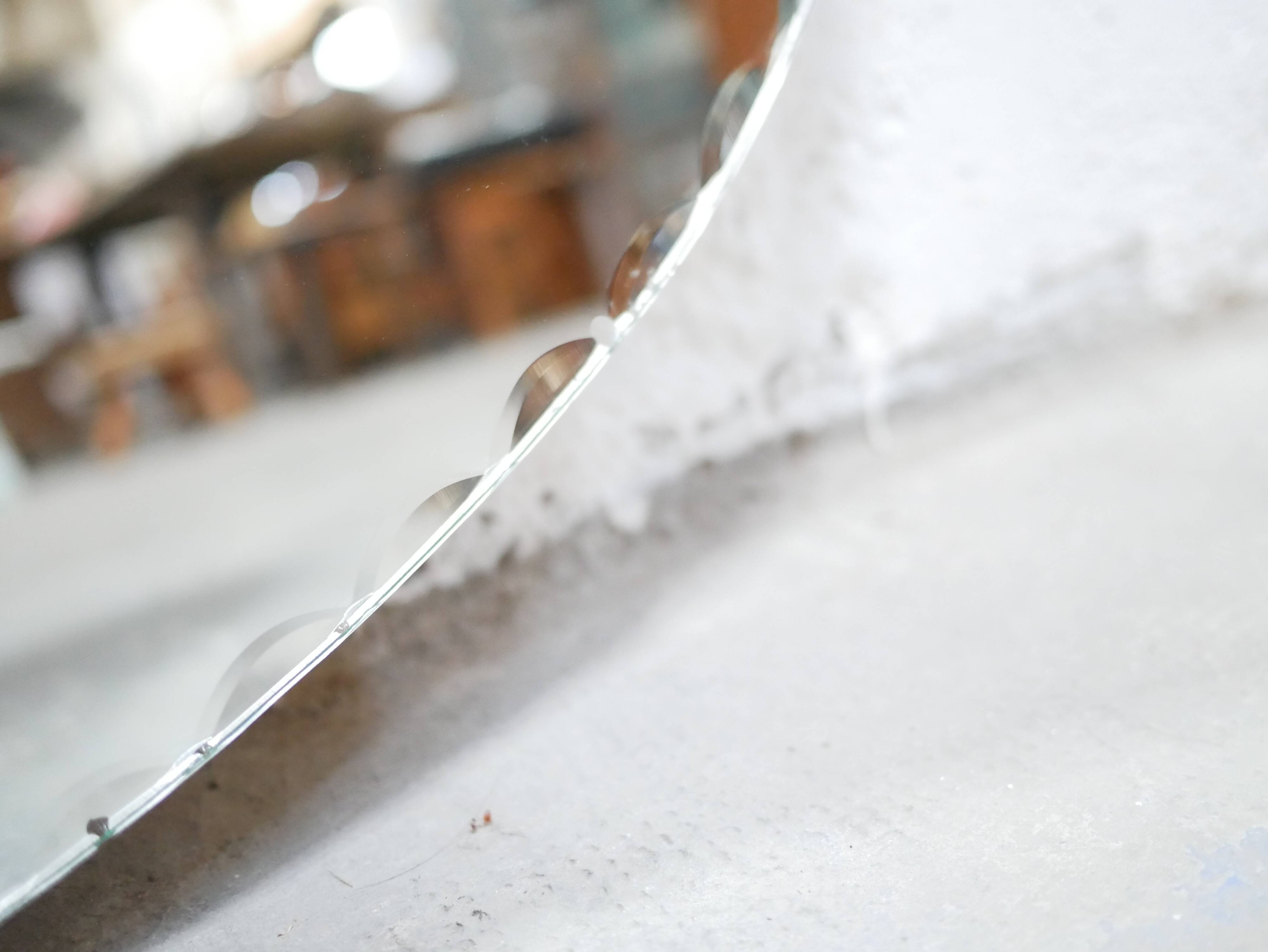 Mirror beveled art deco oval 59cm x 93cm