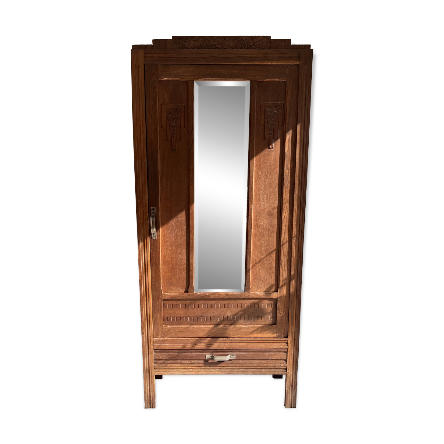 Parisian Art Deco solid oak armoire - 1930