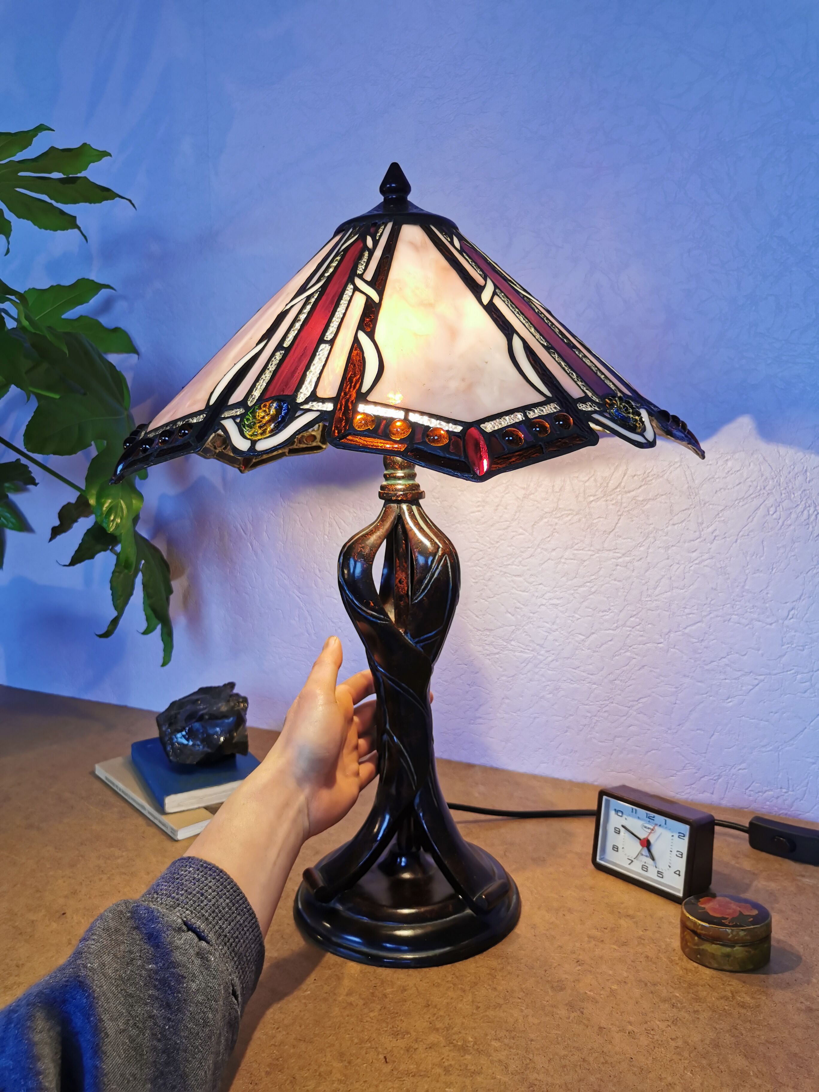 Tiffany style lamp, stained glass, art nouveau