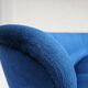Canapé danois 3 places en velours bleu et hêtre, années 1960