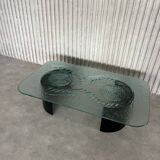 Glass & steel coffee table by Heinz Lilienthal