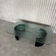 Table basse en verre et acier par Heinz Lilienthal