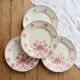 4 flat plates red earthenware Lunéville "Lucien"