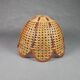 Flower suspension in braided rattan and vintage openwork