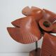 Lampe fleur bois massif vintage années