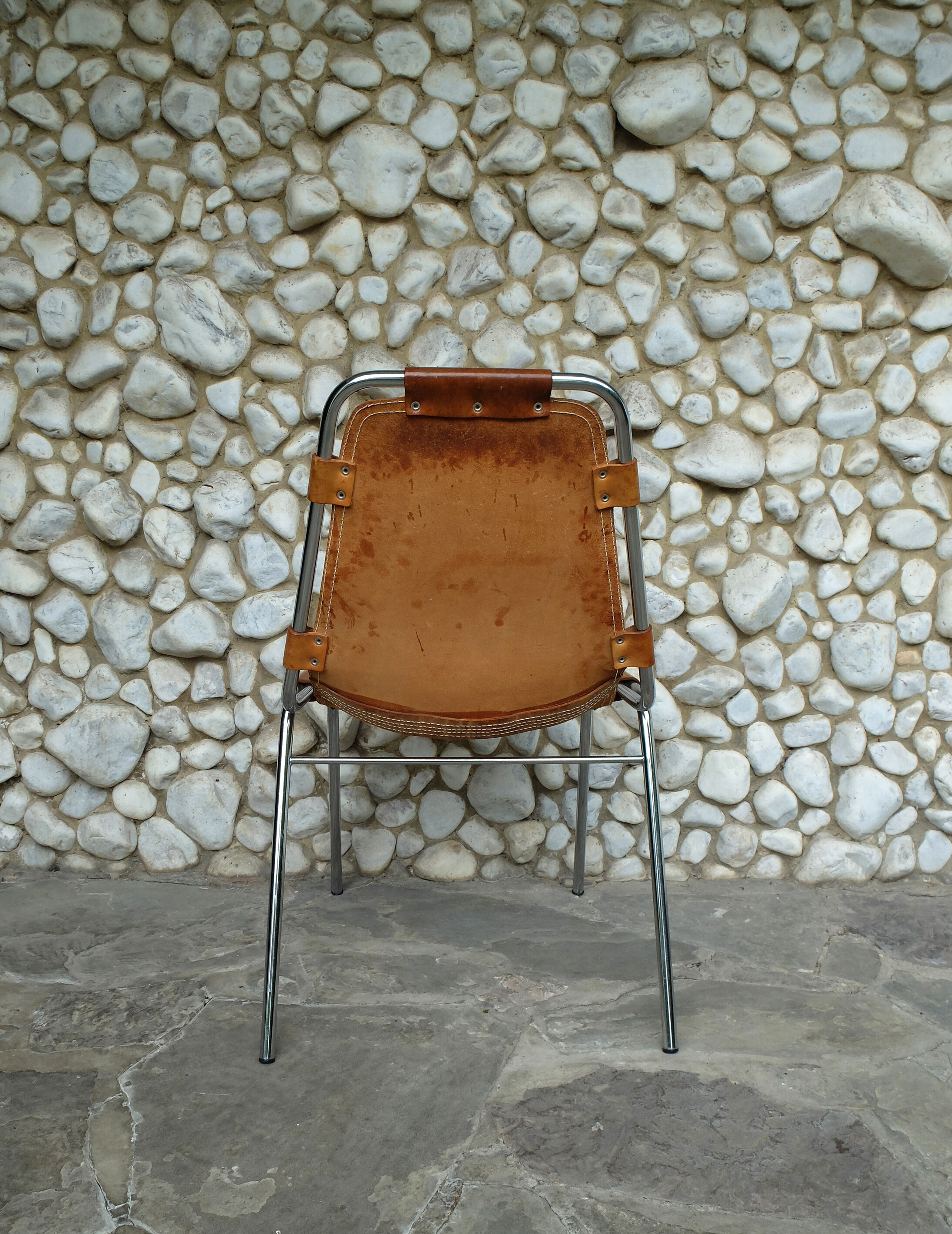 Chaise vintage Les Arcs en cuir, éditée par Dal Vera