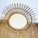 Vintage woven rattan sun mirror from the 60s
