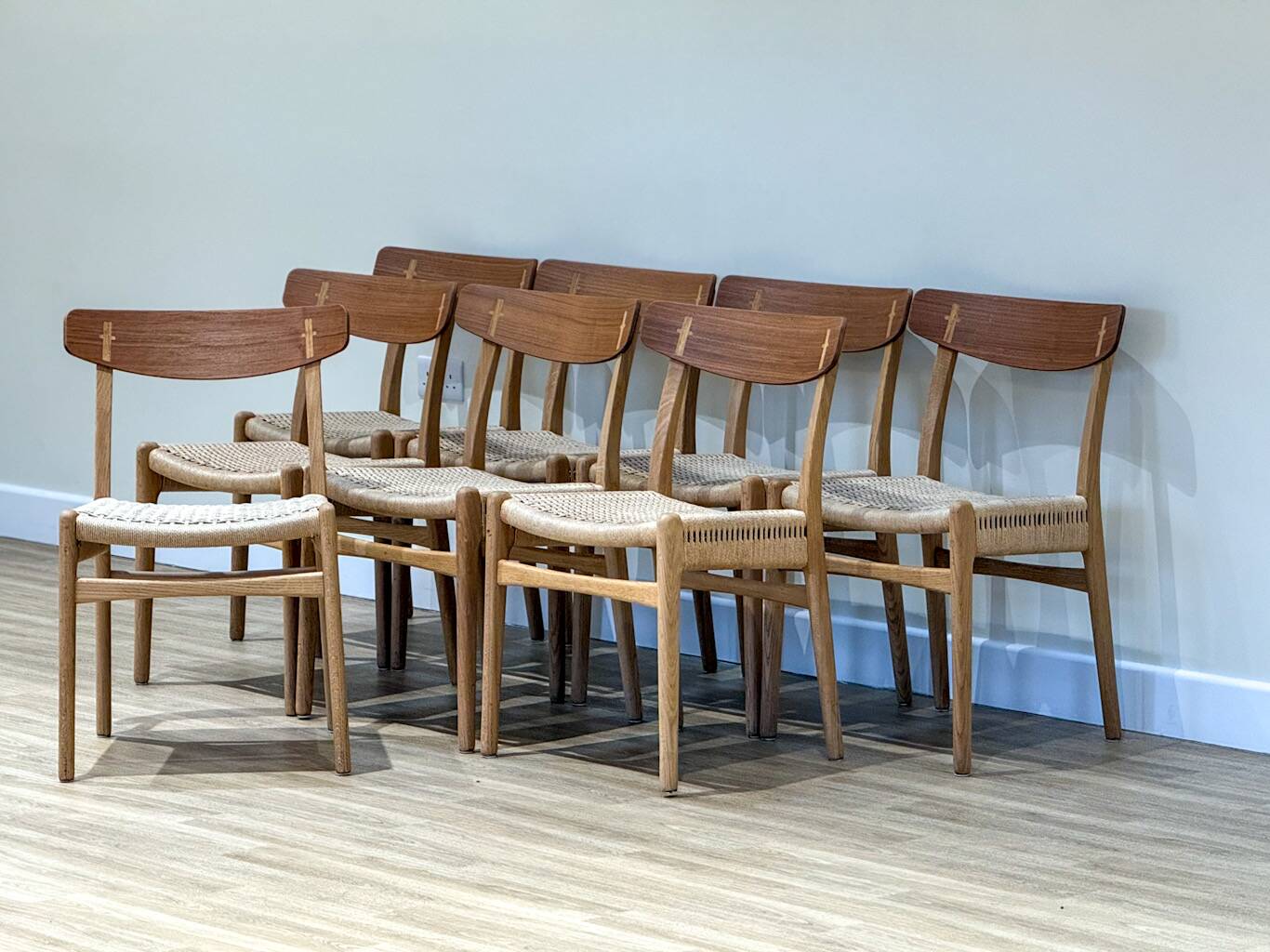 CH23 Dining Chairs by Hans J. Wegner for Carl Hansen & Søn, 1950s, Set of 8